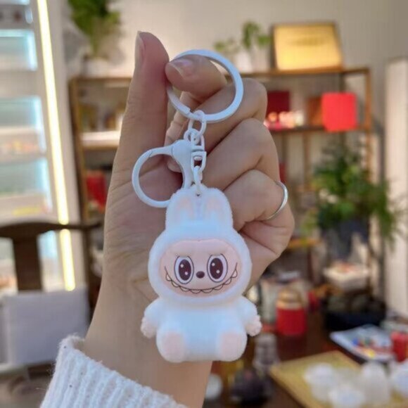 New Hot! Mini White Mocha Rabbit Laboob Baby Keychain Charm - Picture 2 of 2